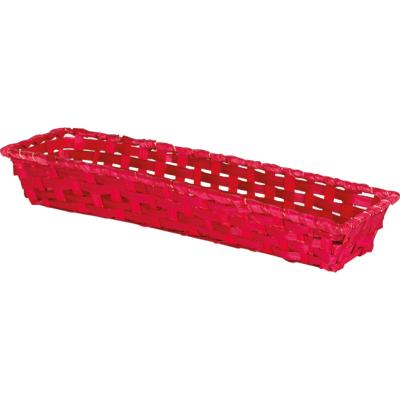 Grande Corbeille Forme Rectangulaire Bambou Rouge