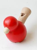 Oiseau Sifflet Rouge en Bois