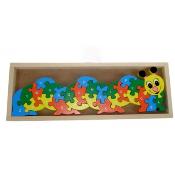 Puzzle en Bois Chenille Pour Apprendre l'Alphabet et les Chiffres