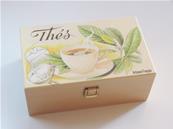 Boîte en bois décorée pour sachets à thé