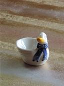 Coquetier en porcelaine forme canard