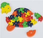 Puzzle bois tortue alphabet et chiffre