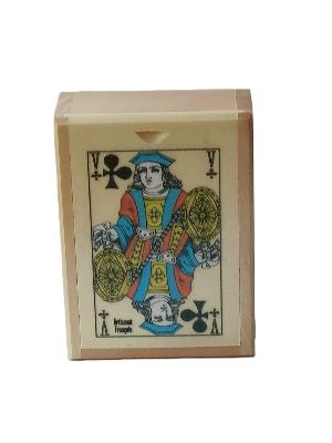 Boîte En Bois Et Son Jeu De 54 Cartes