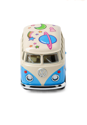 Miniature Microbus Flower-Power Volkswagen Métal 