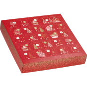 Coffret Carton Carré Calendrier De l'Avent Rouge