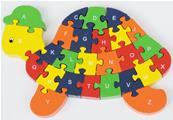 Puzzle bois tortue alphabet et chiffre