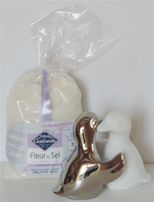 Salière & poivrière avec sac fleur de sel 250 grs