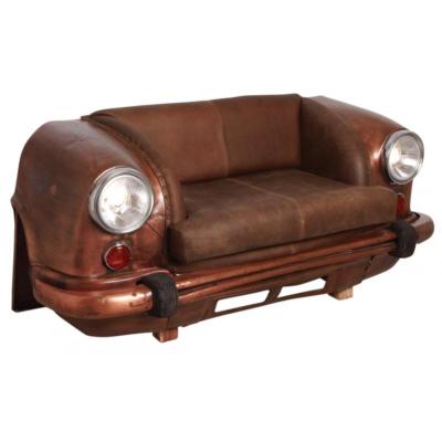 Canapé Cuir Intégrant une Véritable Carrosserie de Voiture Coloris Métal Cuivré