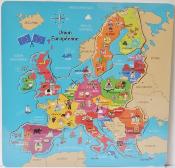 Carte en Bois de l'Union Européenne 