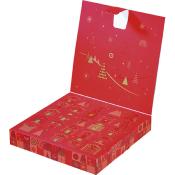 Coffret Carton Carré Calendrier De l'Avent Mosaique Festive
